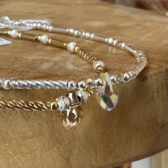 Bracelet en Argent 925 ou Argent doré avec goutte en cristal-Drop – Image 4