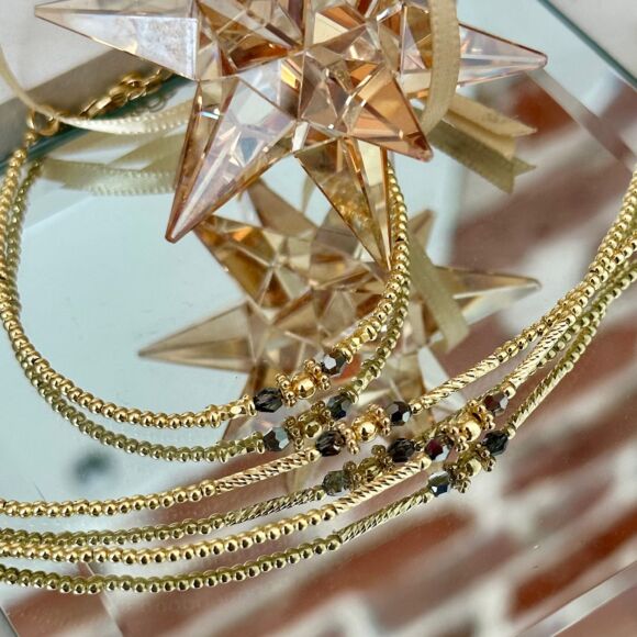 Bracelet en Argent doré avec cristaux-Fleur