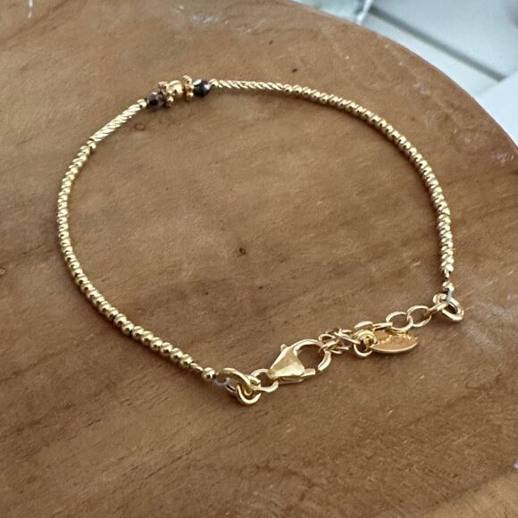 Bracelet en Argent doré avec cristaux-Fleur – Image 5