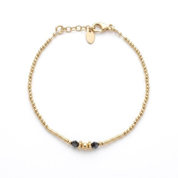 Bracelet en Argent doré avec cristaux-Fleur