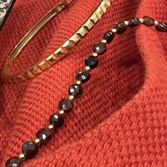 Bracelet en grenat et Argent doré-Paulette – Image 4