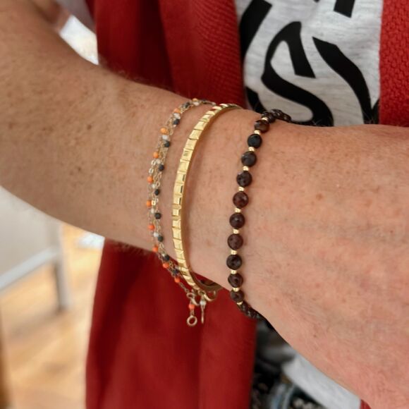 Bracelet en grenat et Argent doré-Paulette – Image 5