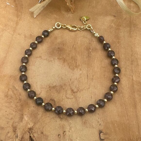 Bracelet en grenat et Argent doré-Paulette – Image 2