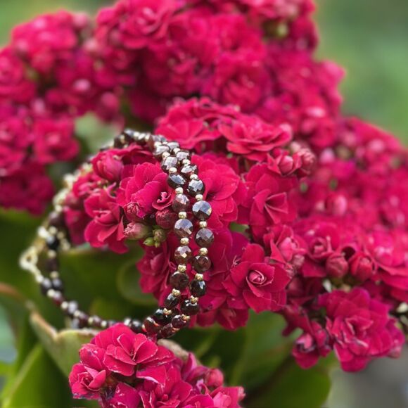 Bracelet en grenat et Argent doré-Paulette