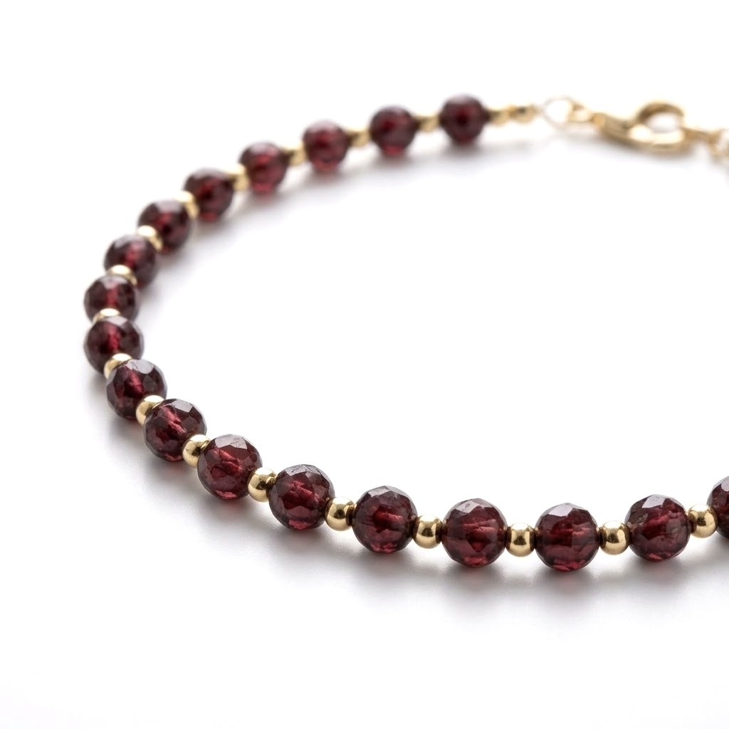 Bracelet en grenat et Argent doré-Paulette – Image 3