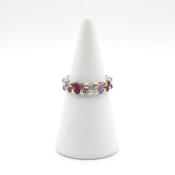 Bague en pierres semi-précieuses-Rainbow