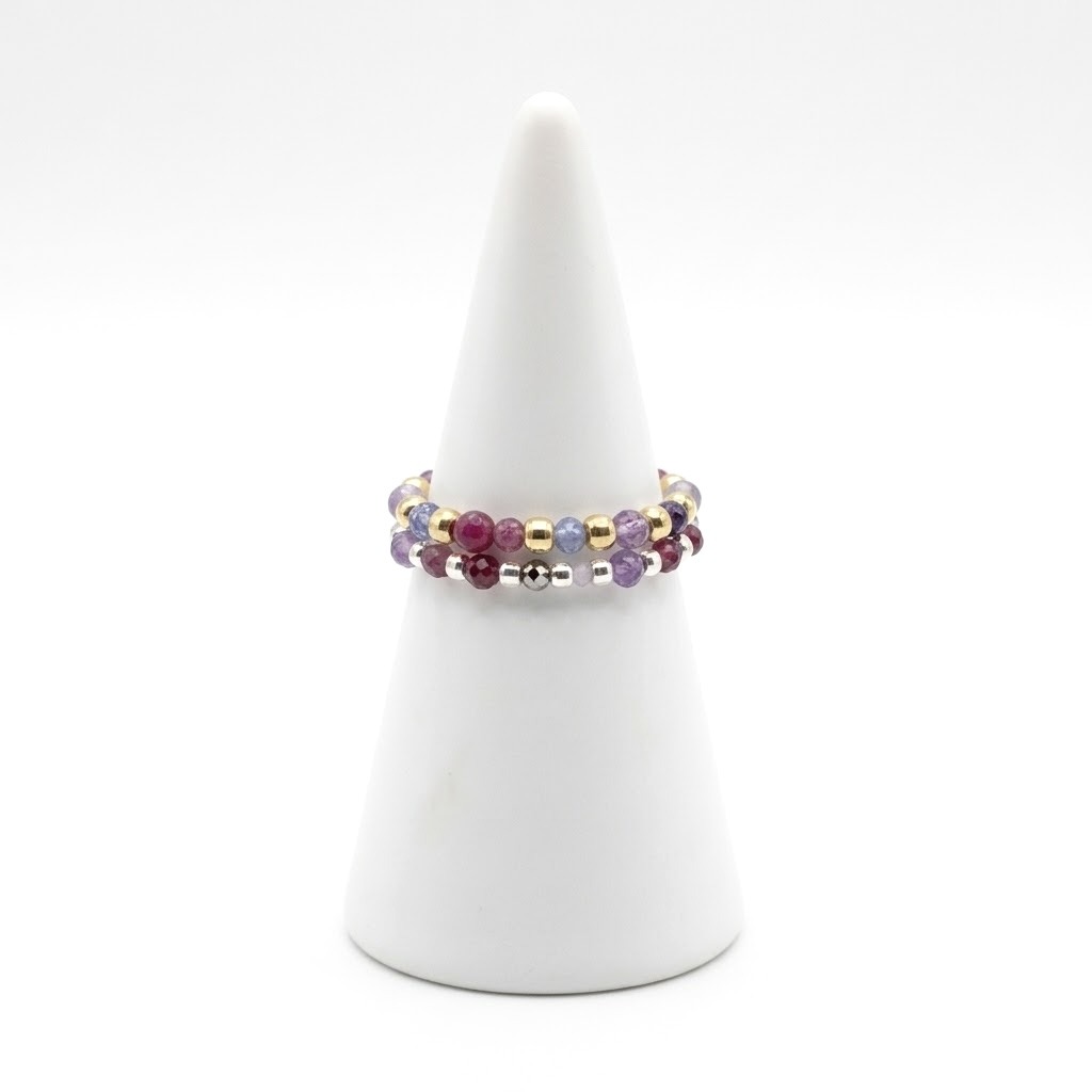 Bague en pierres semi-précieuses-Rainbow