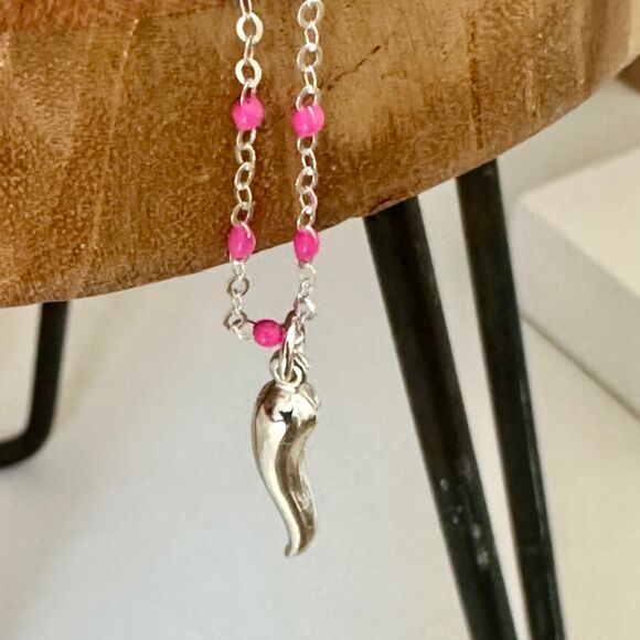 Collier Piment et perles flashy-Chili