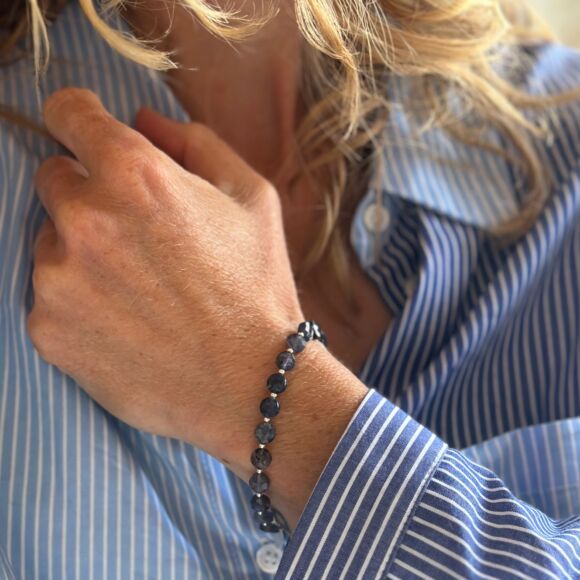 Bracelet en Iolite et Argent 925- Nocturne