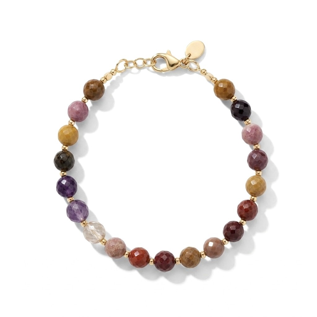 Bracelet en mokaite et argent doré-Lucia – Image 3