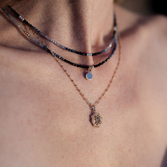 Collier en saphir et pierres semi-précieuses-Minuit étoile