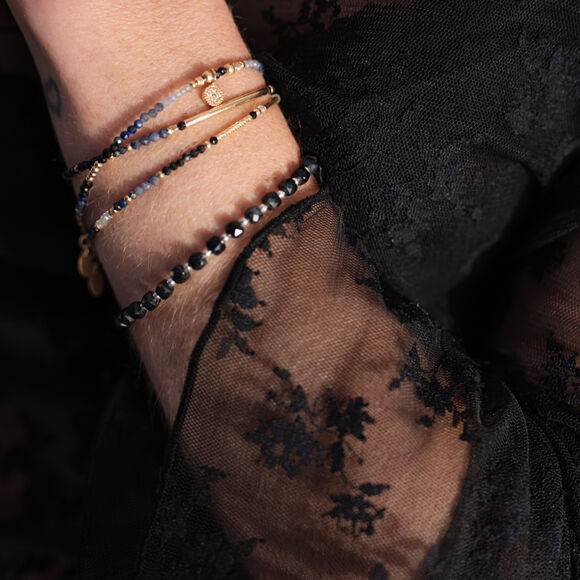 Bracelet double en saphir et pierres semi précieuses- Minuit étoilé