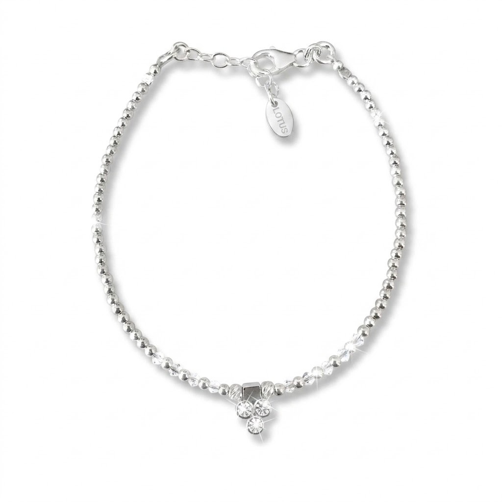 Bracelet Argent ou Argent doré avec mini cristaux et pendentif - Céleste – Image 4