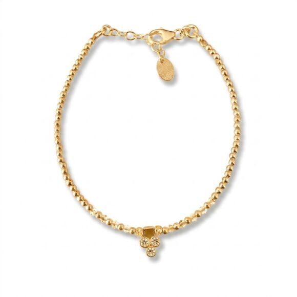 Bracelet Argent ou Argent doré avec mini cristaux et pendentif - Céleste