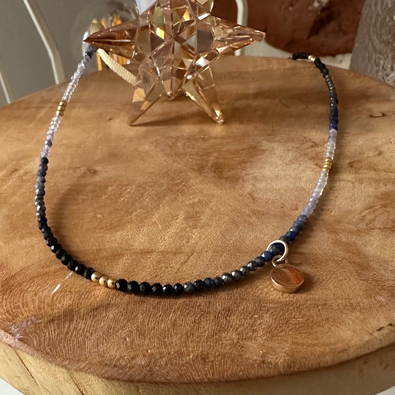 Collier en saphir et pierres semi-précieuses-Minuit étoile – Image 4
