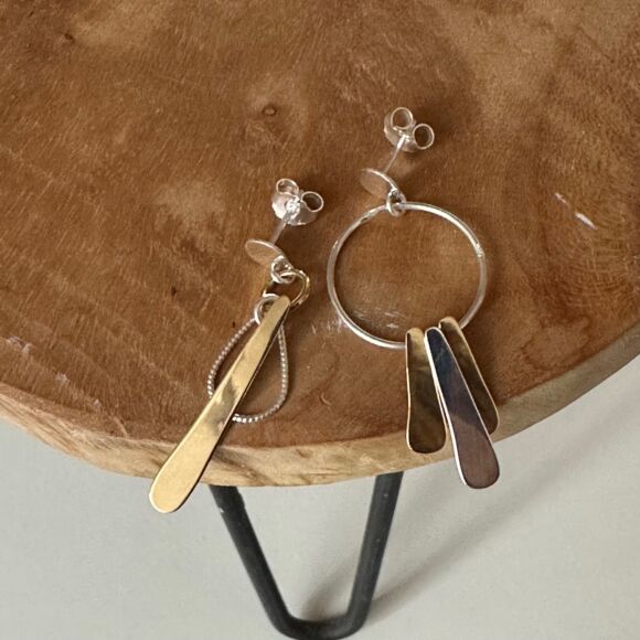 Boucles d'oreilles Marguerite en Argent 925 et Argent doré