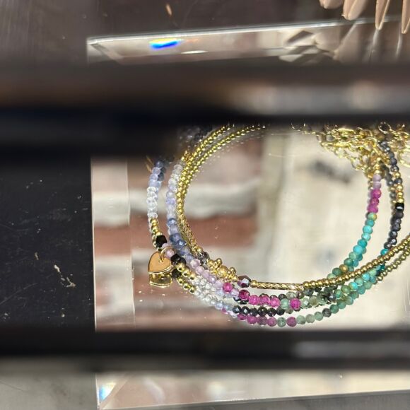 Bracelet pierres fines multicolores- Printemps avant l'heure.