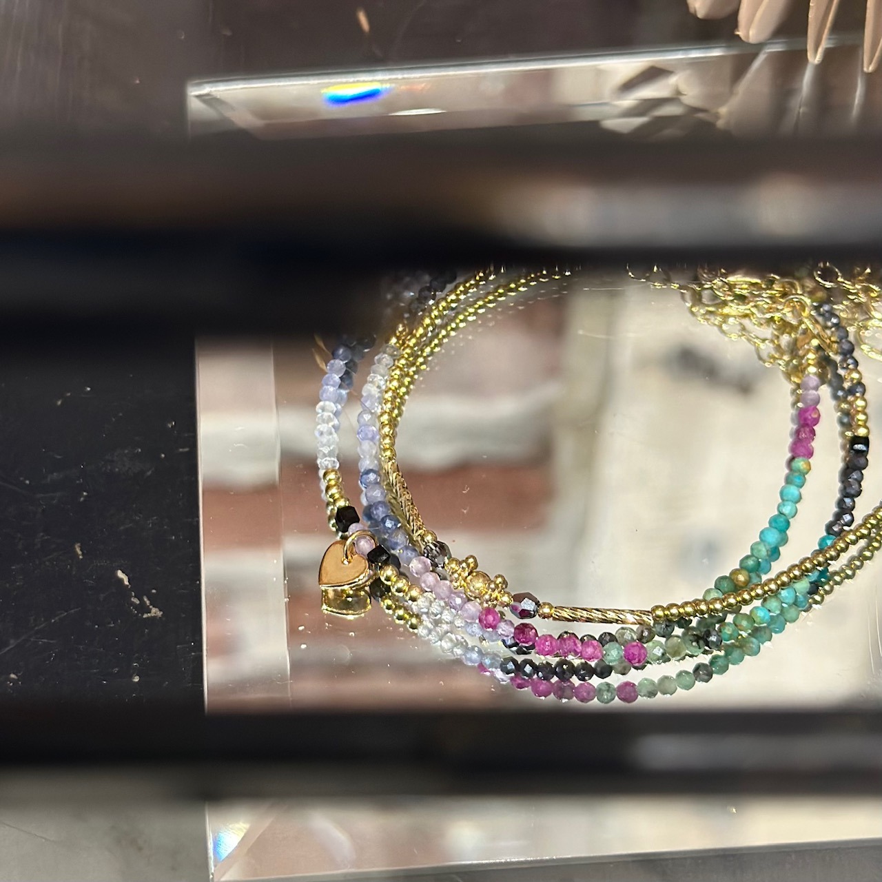 Bracelet pierres fines multicolores- Printemps avant l'heure.