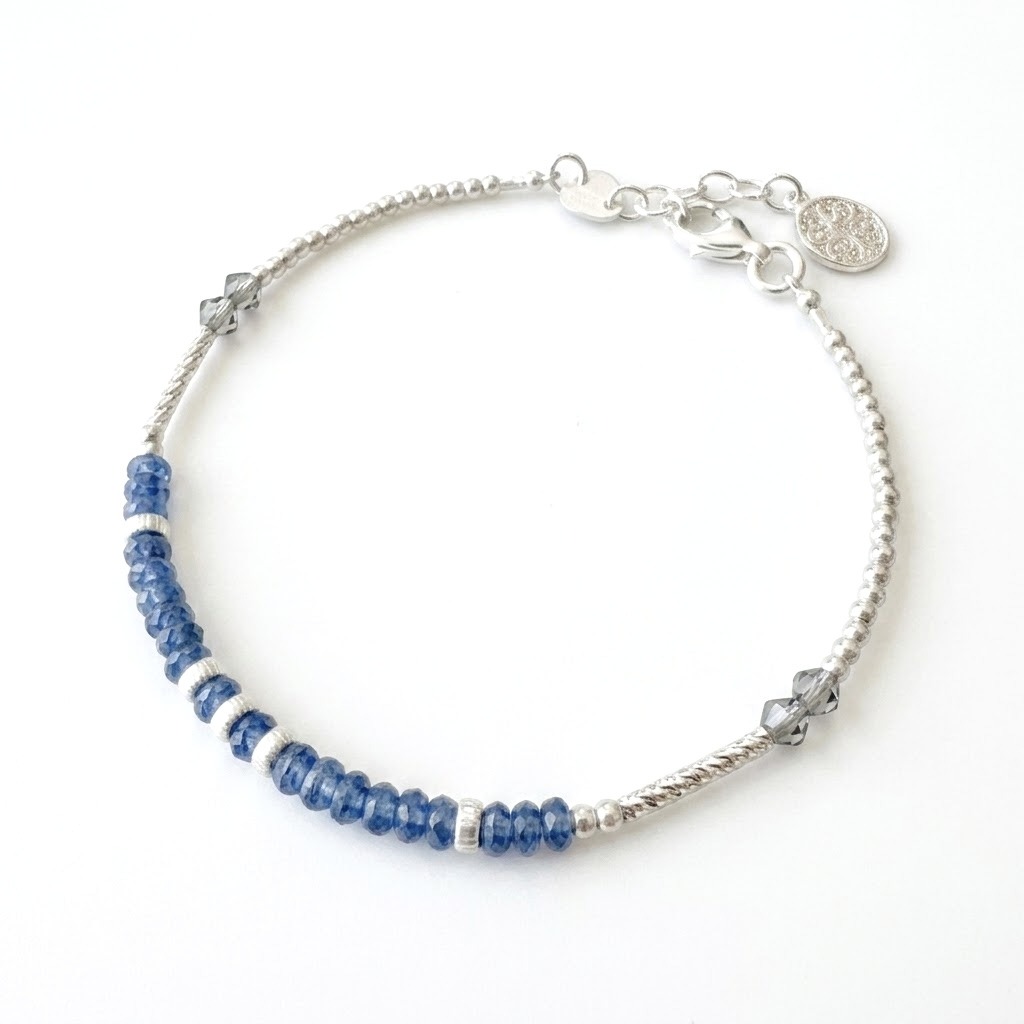 Bracelet en cyanite ( kyanite) et Argent 925 - Azur silencieux – Image 4