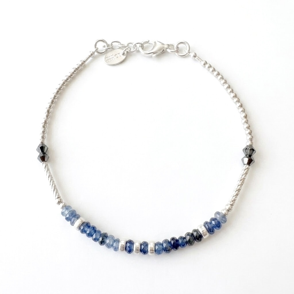 Bracelet en cyanite ( kyanite) et Argent 925 - Azur silencieux