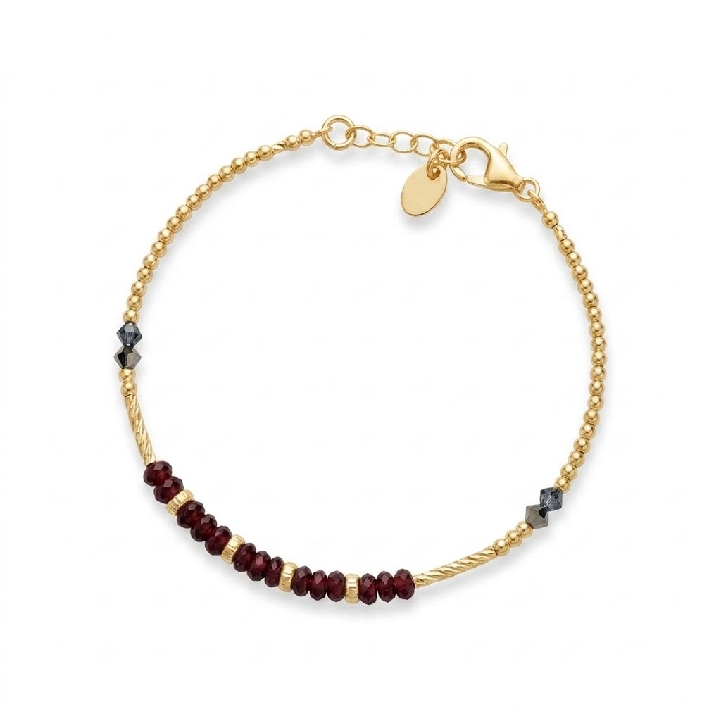 Bracelet Grenat secret en Argent 925 ou Argent doré – Image 3