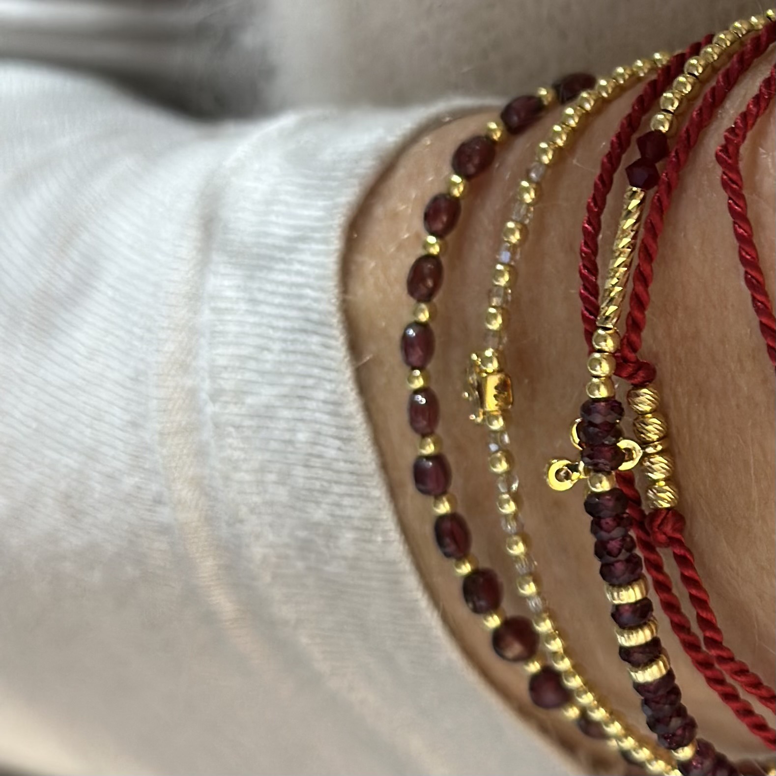 Bracelet Grenat secret en Argent 925 ou Argent doré – Image 8