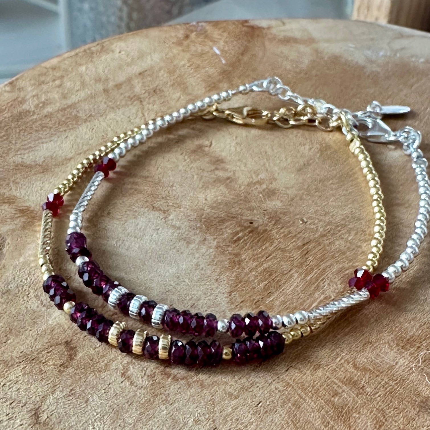 Bracelet Grenat secret en Argent 925 ou Argent doré – Image 5