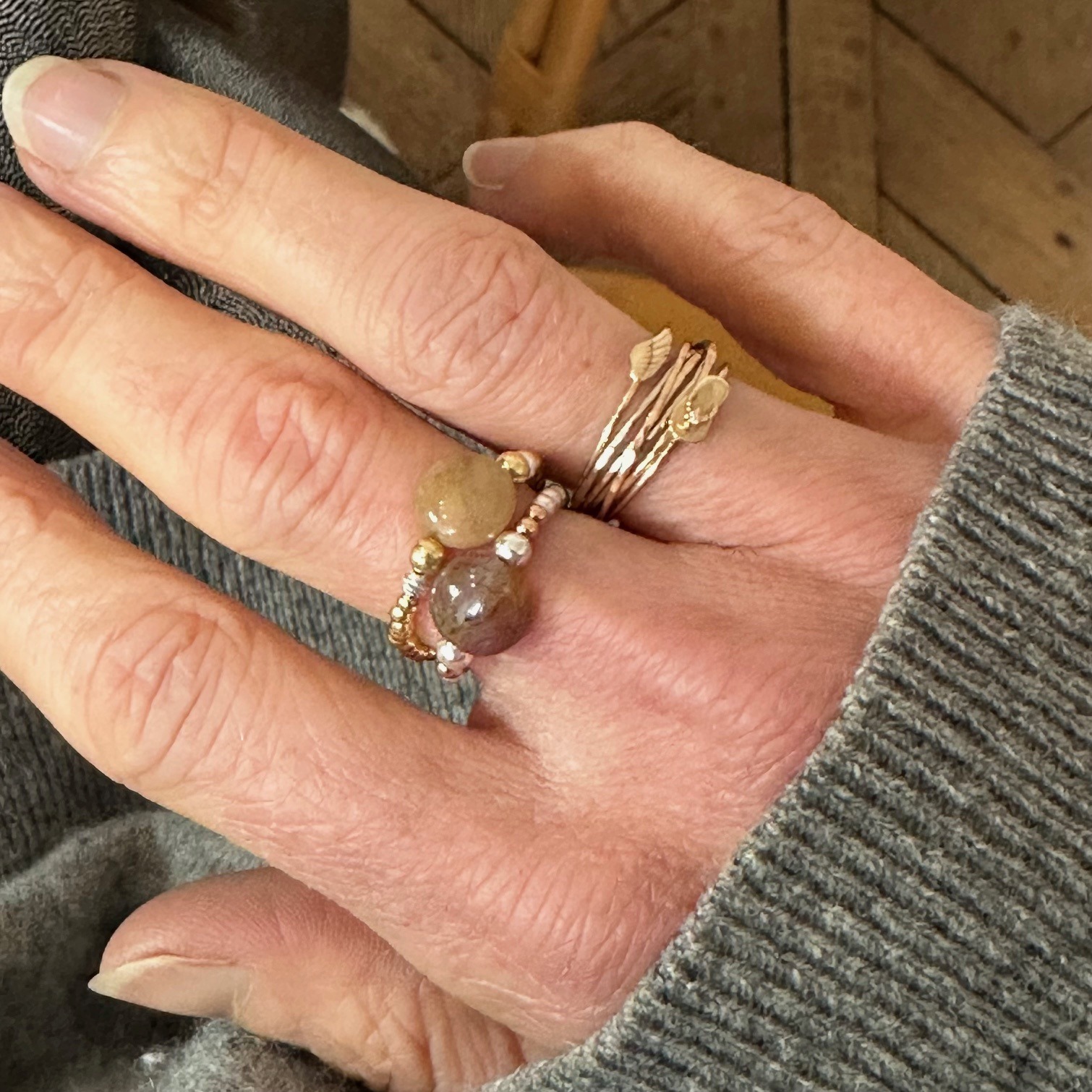 Bague en Argent ou Argent doré Smarties Camel – Image 4