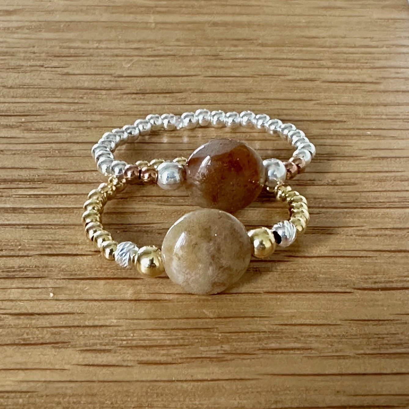 Bague en Argent ou Argent doré Smarties Camel