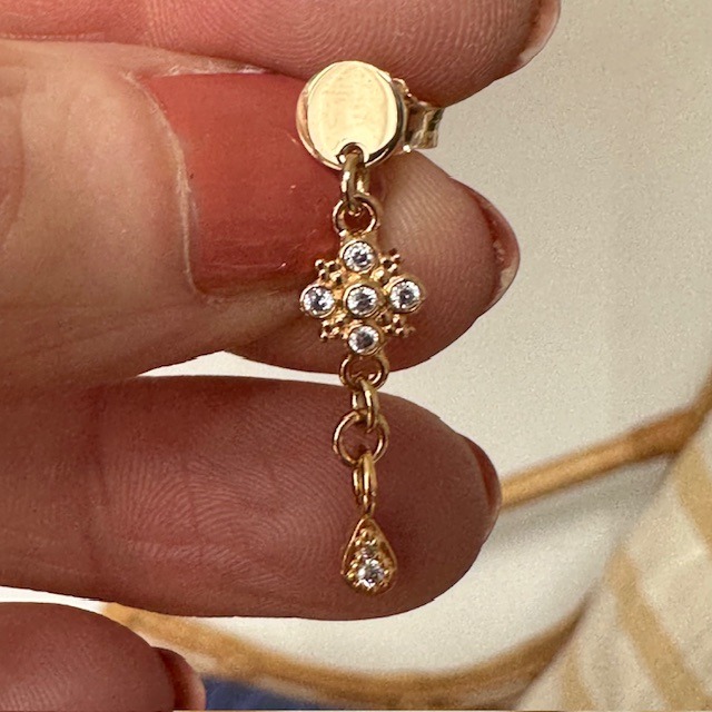Boucles d'oreilles en plaqué-or et Argent doré- Elise – Image 8