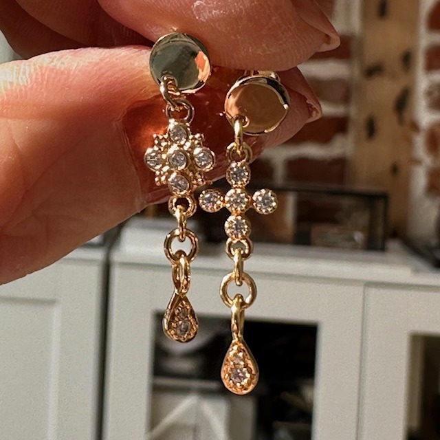 Boucles d'oreilles en plaqué-or et Argent doré- Elise – Image 6