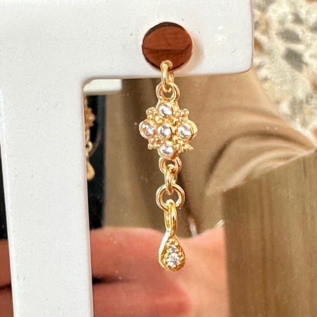 Boucles d'oreilles en plaqué-or et Argent doré- Elise – Image 5