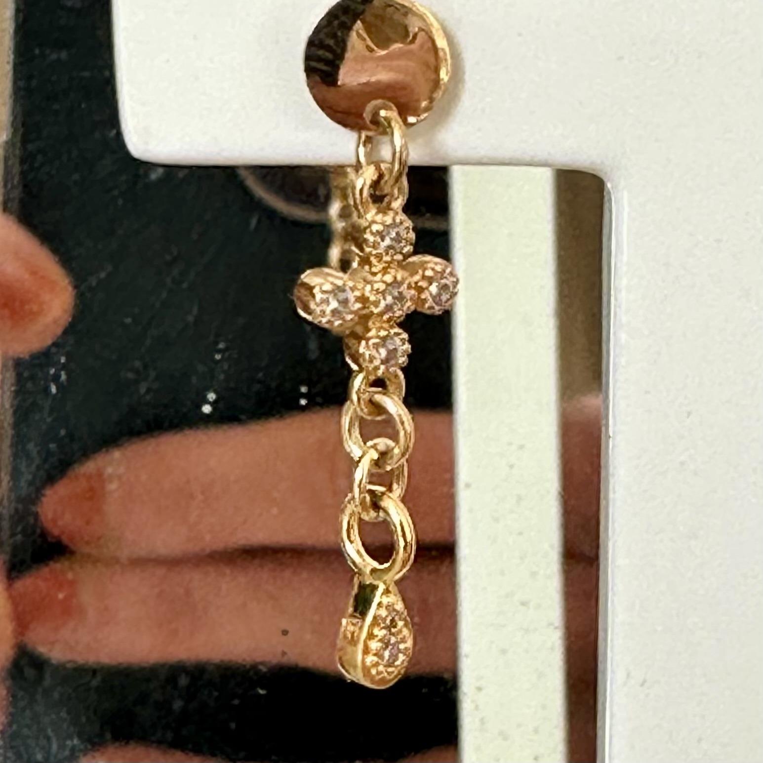 Boucles d'oreilles en plaqué-or et Argent doré- Elise – Image 4