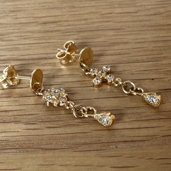 Boucles d'oreilles en plaqué-or et Argent doré- Elise