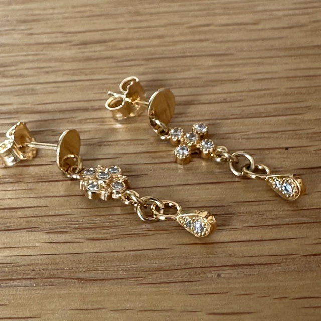 Boucles d'oreilles en plaqué-or et Argent doré- Elise
