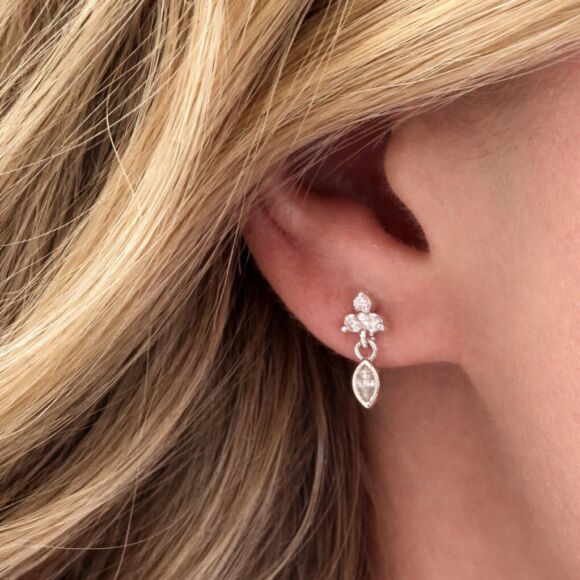Boucles d'oreilles Anaé- Argent 925 et zirconiums