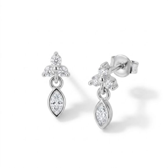 Boucles d'oreilles Anaé- Argent 925 et zirconiums