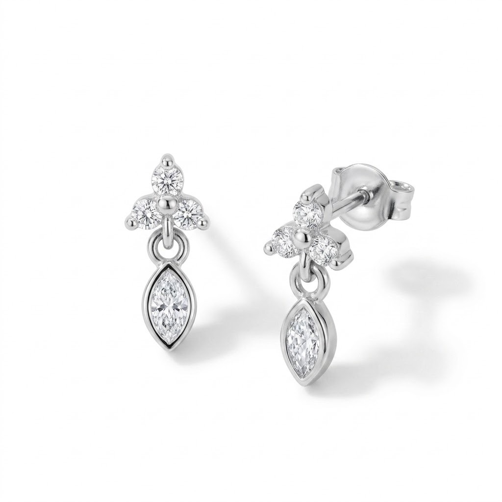 Boucles d'oreilles Anaé- Argent 925 et zirconiums