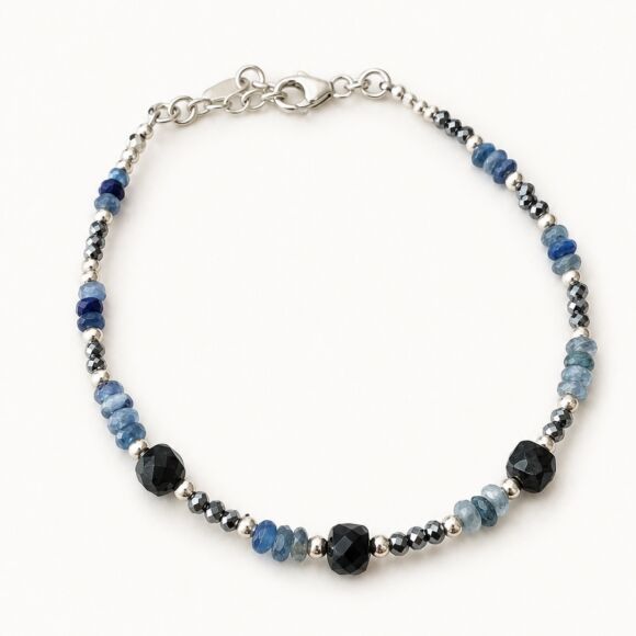 Bracelet en saphir noir et kyanite-Livia
