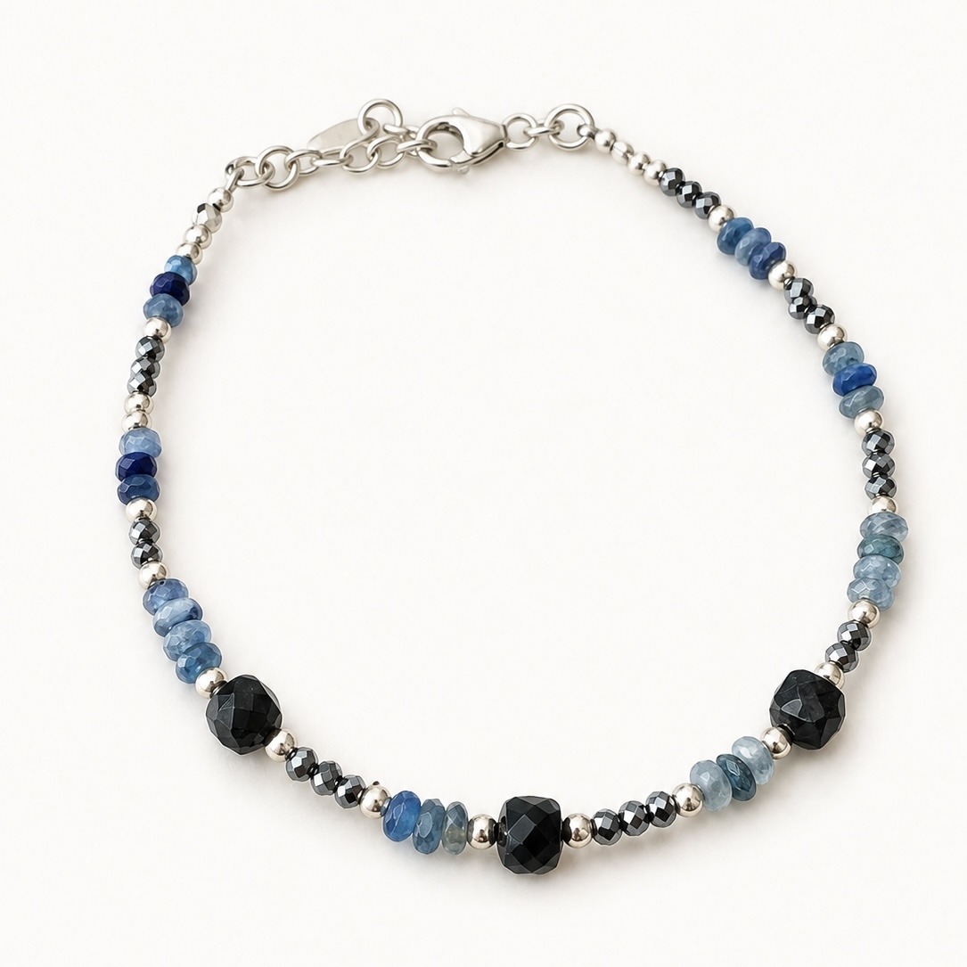 Bracelet en saphir noir et kyanite-Livia